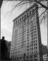 bw of the Flat Iron Building in NY